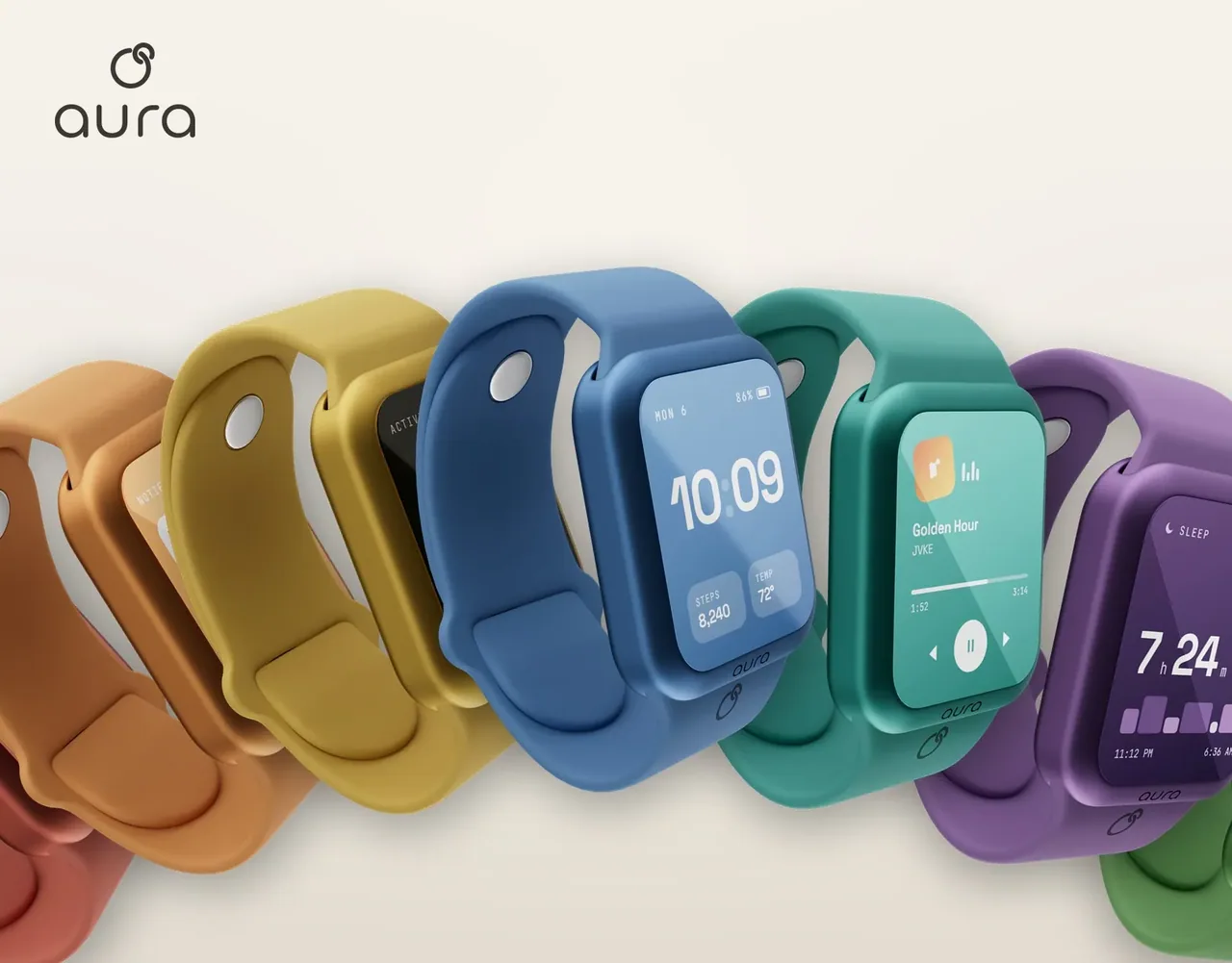 Aura - Smart watch — seven colours (3D work by MS3DSTUDIO) 2