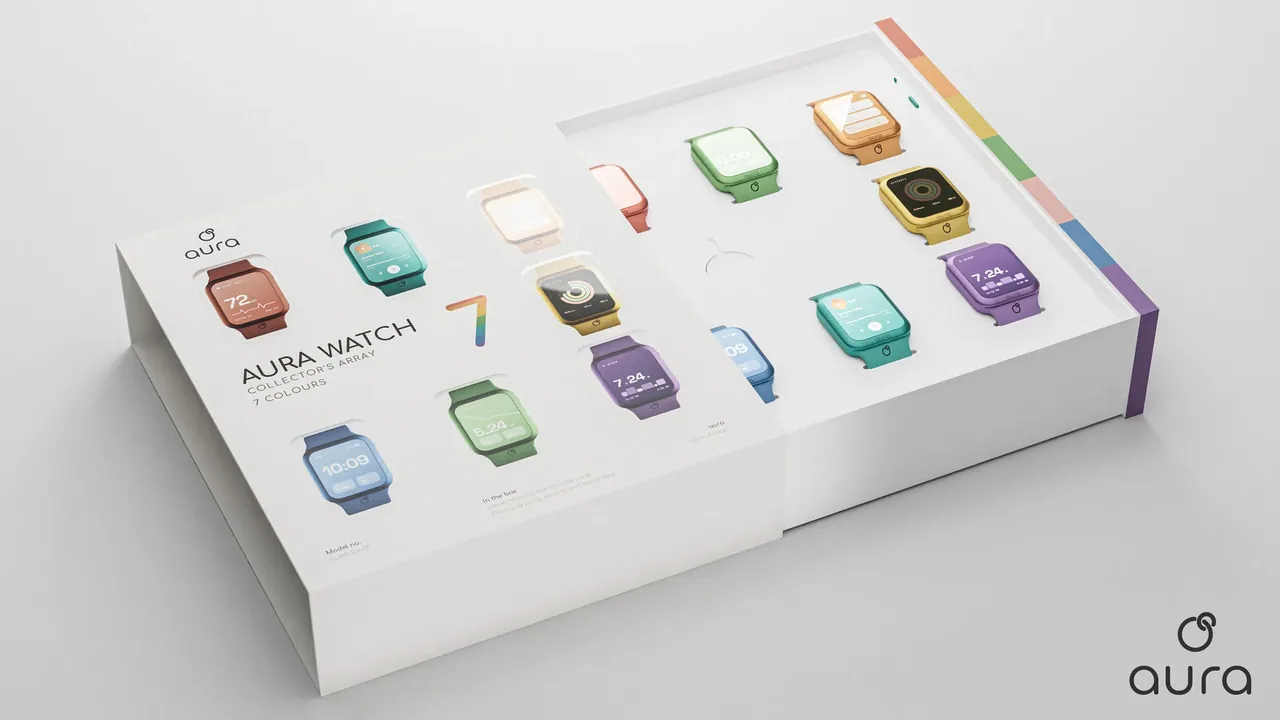 Aura - Smart watch — seven colours (3D work by MS3DSTUDIO) 4