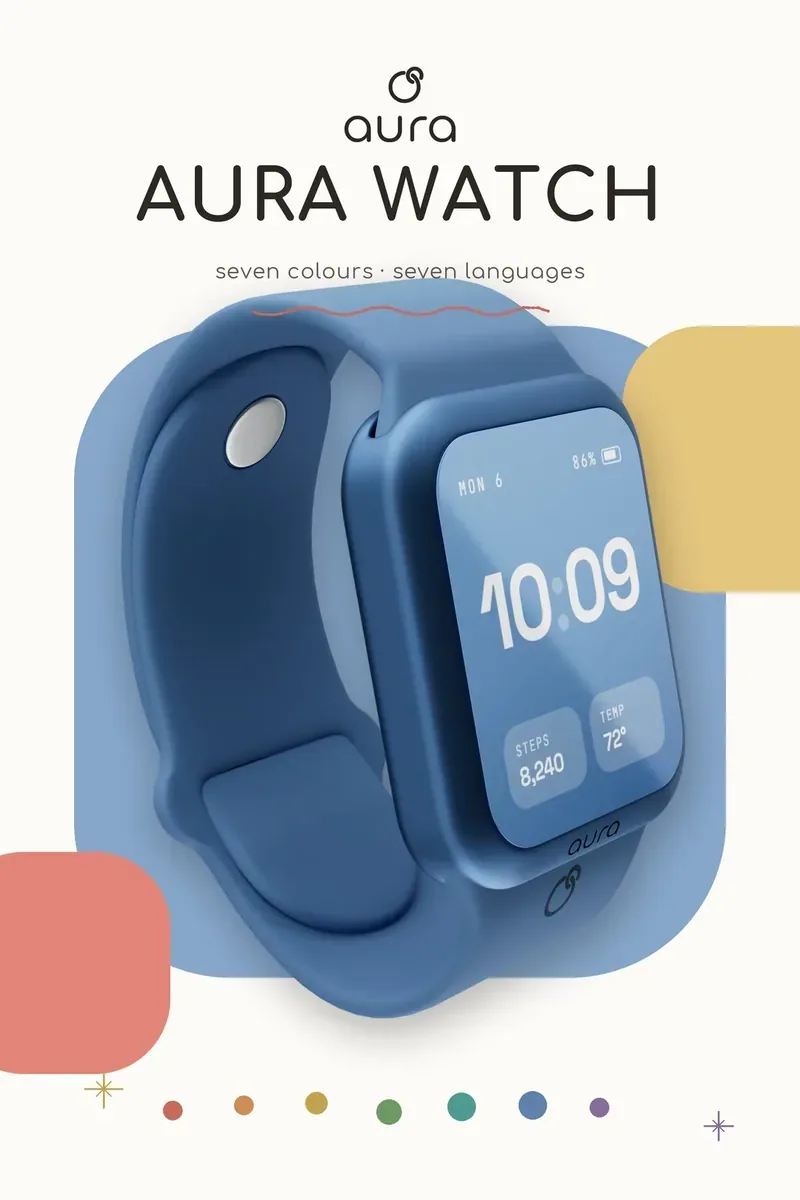 Aura - Smart watch — seven colours