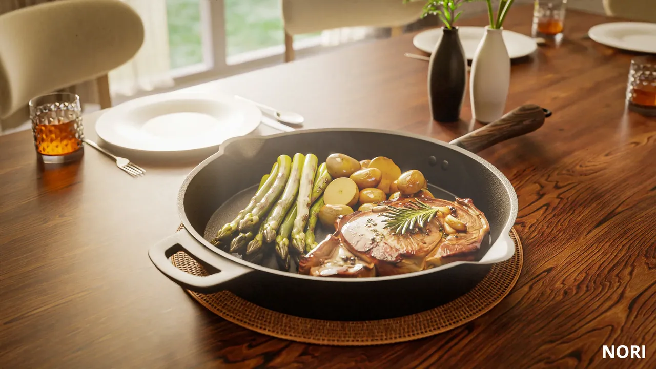 Nori - Cast iron pan — 28 cm (3D work by MS3DSTUDIO) 2
